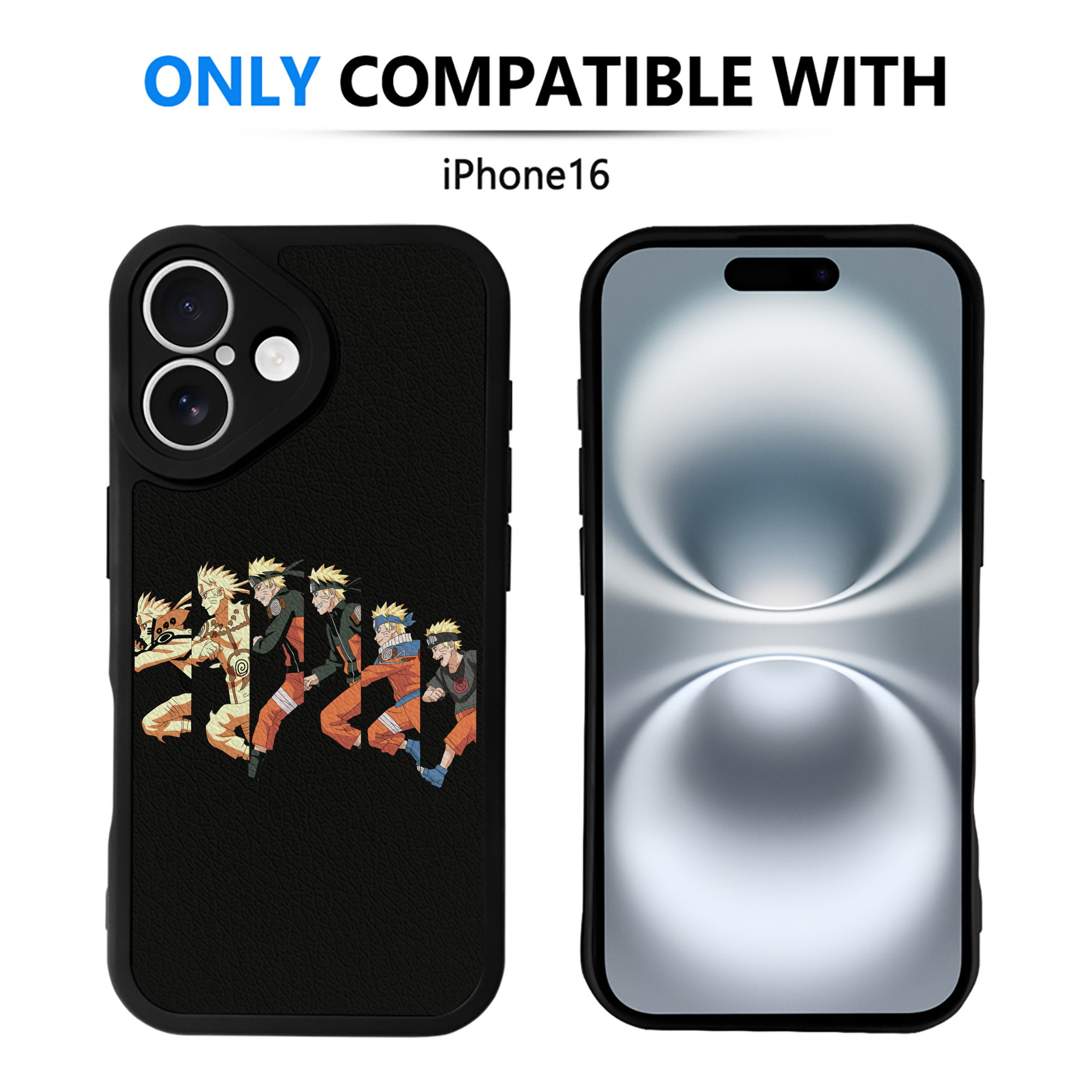 （画像用） NARUTO -ナルト- うずまき ナルト Uzumaki Naruto 【iPhone 16シリーズ対応】シリコンスマホケース（レザー調） 材質：シリコン